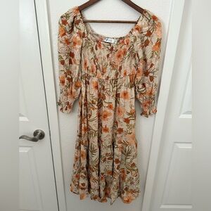 Petal + Pup Beautiful Autumn Floral Long Sleeve Dress